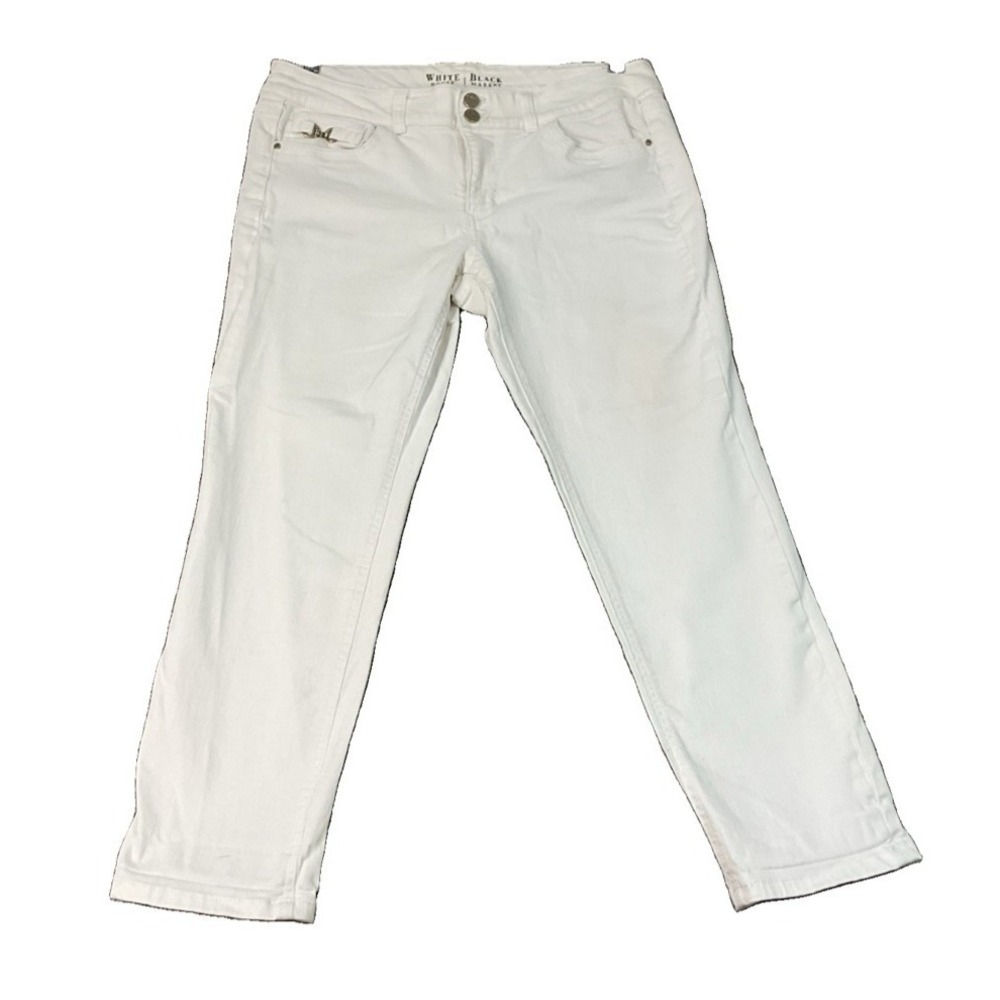 White House Black Market White Jeans Skinny Ankle Crop Leg Sz 12 32 x 24